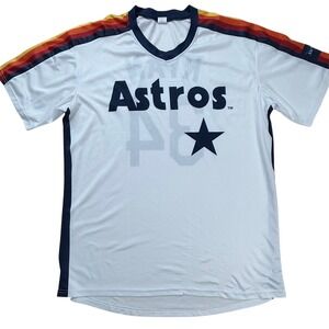 Houston Astros Nolan Ryan 34 Jersey Mens XL White Rainbow Tequila Sunrise V-Neck